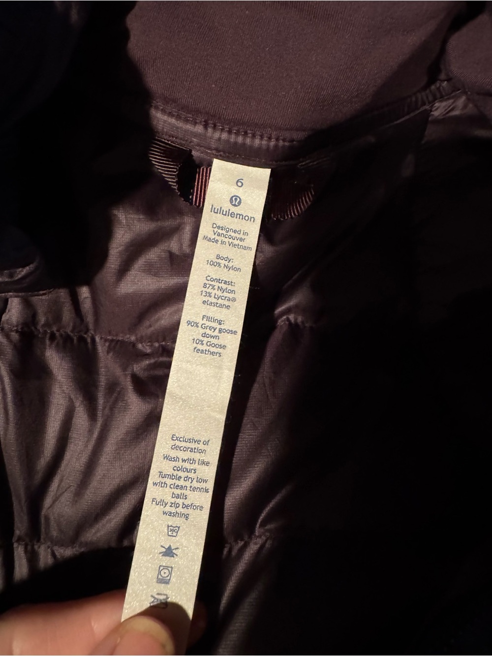 lululemon Women’s Vest in Black Cherry Quilted Puffer Jacket Vest
